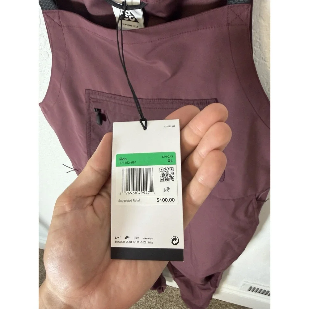 Nike ACG Kids Therma-Fit ADV Overalls Youth XL New Rare Burgundy